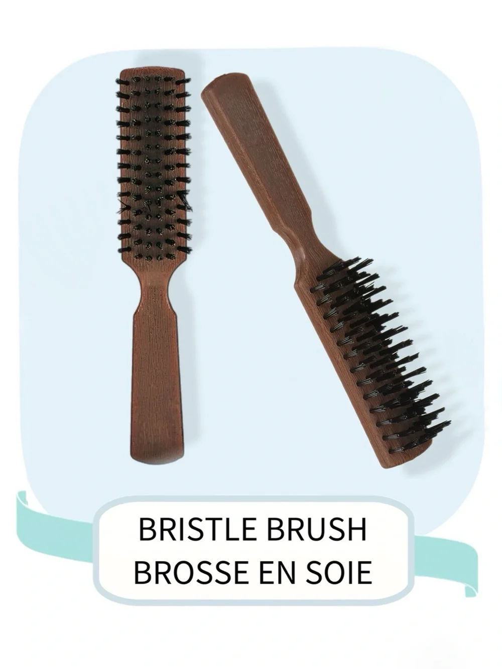 NWT Stiff-Bristle Hair Brushes, 7.5 in.